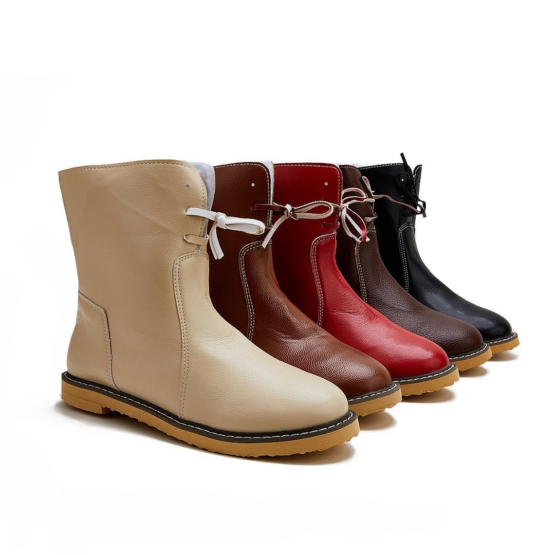 flat heel slip on boots
