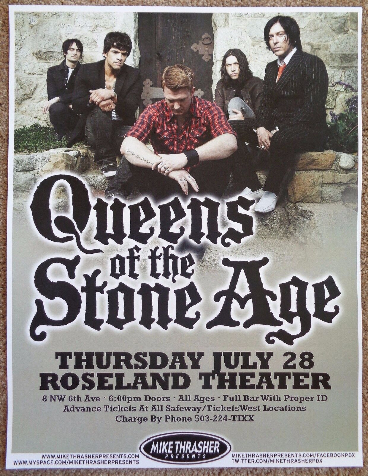 QUEENS OF THE STONE AGE 2011 Gig POSTER Portland Oregon Concert