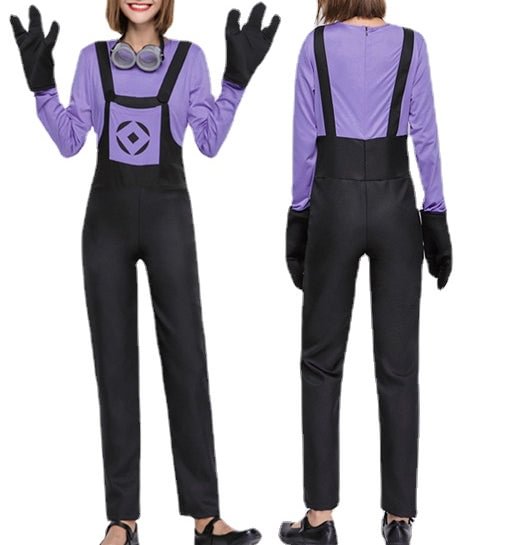 Minion Cosplay Costume Purple Onesies For Adults