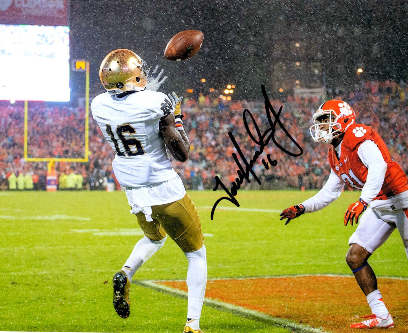 Torii Hunter Jr Notre Dame Irish hand signed autographed 8x10 football Photo Poster painting ND