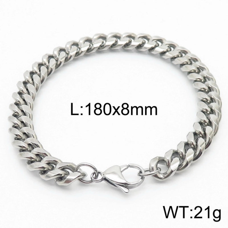 Minimalist Solid Color Titanium Steel Chain Unisex Bracelets