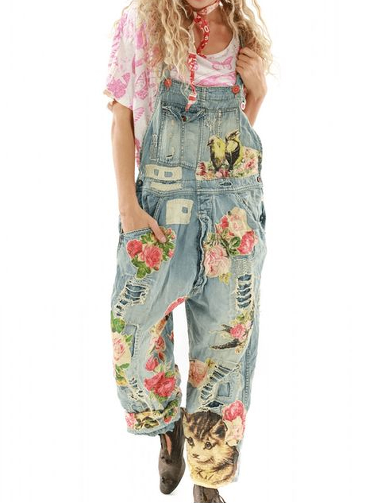 Bohemian Embroidered Wide Leg Overalls Jumpsuits T-Shirts& Hoodies,Custom Designs,Diverse Colors,Best Prices