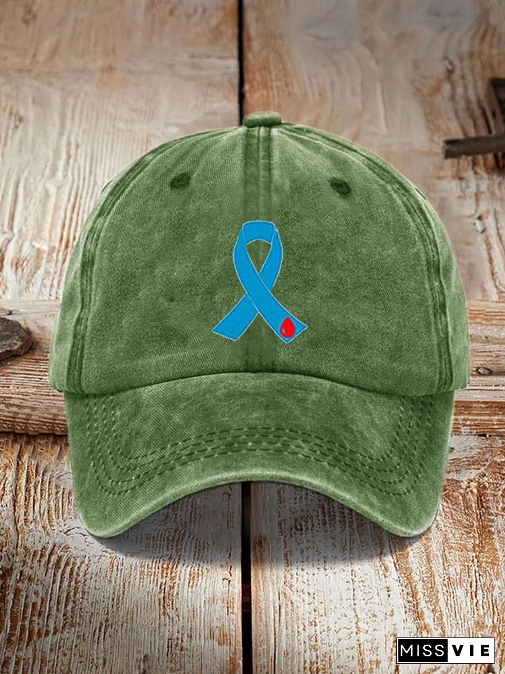 Diabetes Blue Ribbon Print Unisex Hat