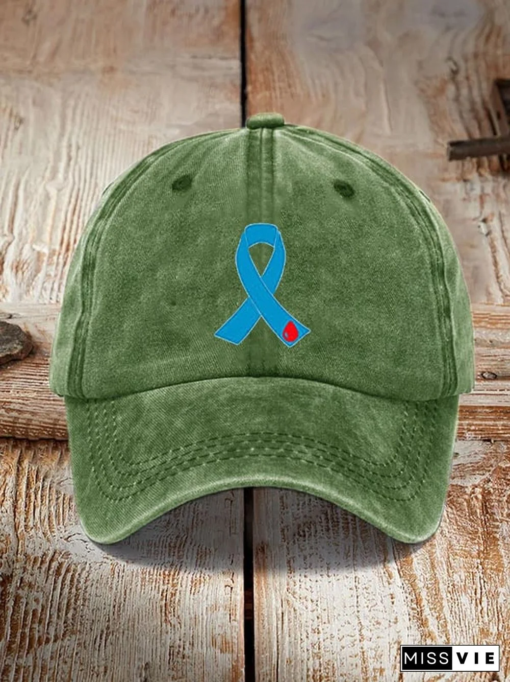 Diabetes Blue Ribbon Print Unisex Hat