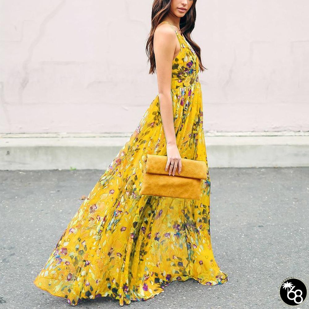 Sexy Sling Bohemia Long Sleeveless Strapless Back Dress | 168DEAL