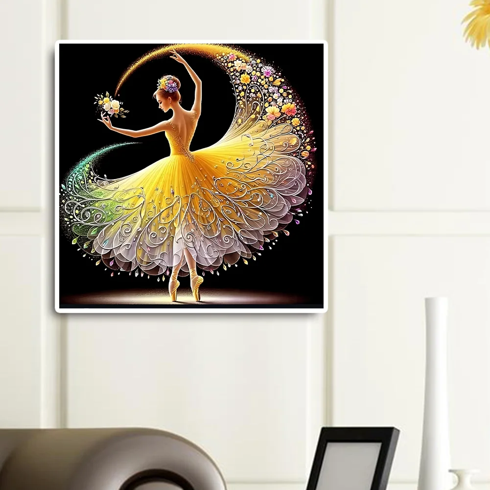 Diamond Painting - Full Round Drill - Flower Skirt Girl(Canvas|40*40cm)