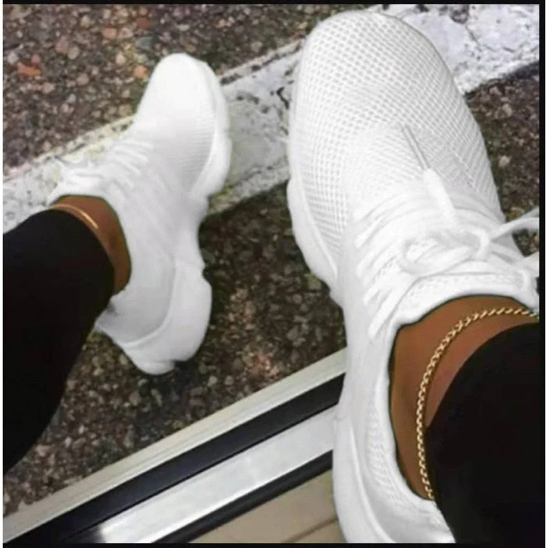 Women Shoes Summer 2022 New Fashion Breathable Mesh Platform Sneakers Women's Comfort Plus Size Lace-up Wedge Sport Casual Shoes