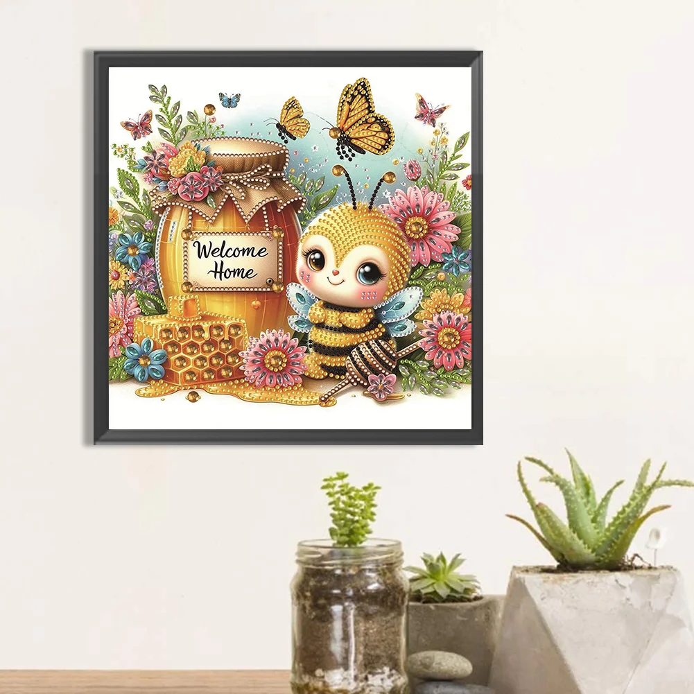 Diamond Painting - Partial Special Shaped Drill - Bee(Canvas|30*30cm)