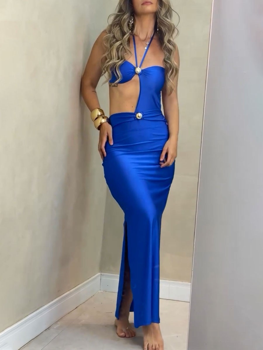 Chic asymmetric two-piece swimsuit