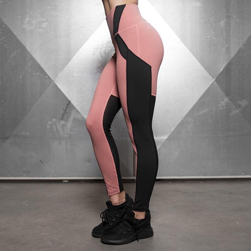 Color Block Side Pocket Butt-Lifting Workout Leggings-elleschic