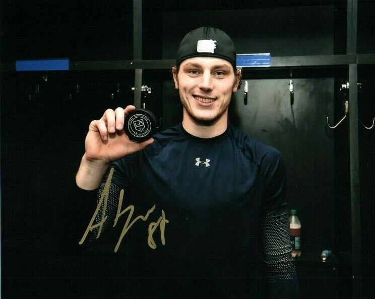 Vancouver Canucks Adam Gaudette Autographed Signed 8x10 NHL Photo Poster painting COA #7