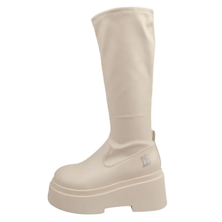 Breakj Breakj Boots Women's New Round Head Sleeve High-Tender Boots Spice Girl Thick Bottom Long Boots In Fall 2025