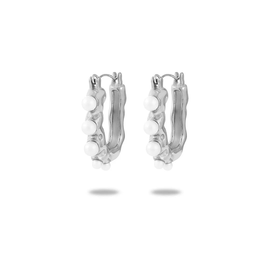 Vintage Pearl Titanium Steel Earrings