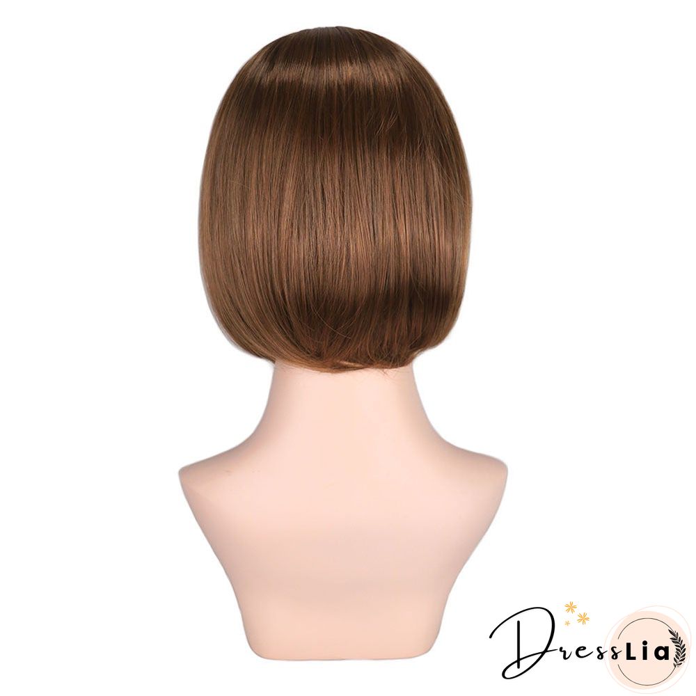 Chemical Fiber High Temperature Silk Women's Medium Split Short Straight Hair