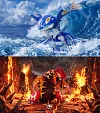 1/20 Scale World Zukan Primal Groudon & Kyogre - Pokemon Resin Statue - Wonder Studio