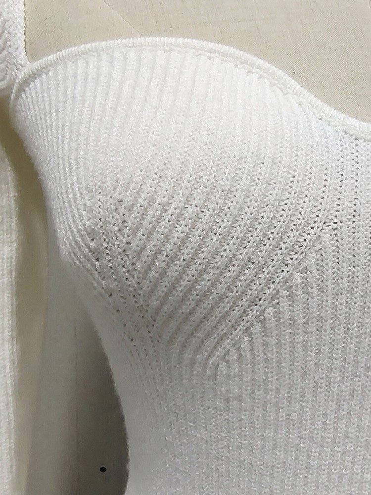 Ootddress Knit White Dress For Women Casual Long Sleeve Sweater Dress Female Slim Bodycon V-Neck Mini Dresses Spring 2025