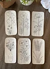 【6 PCS】Water Soluble Tall & Skinny Flowers Embroidery Pattern,peel and stick paper for ornaments