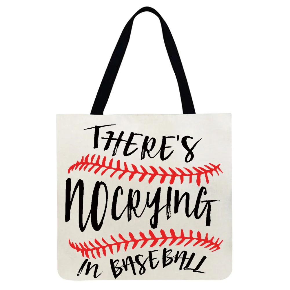 Linen Tote Bag-Baseball