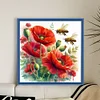 Poppy Flowers And Bees-11CT Stamped Cross Stitch 40*40cm/15.75*15.75in