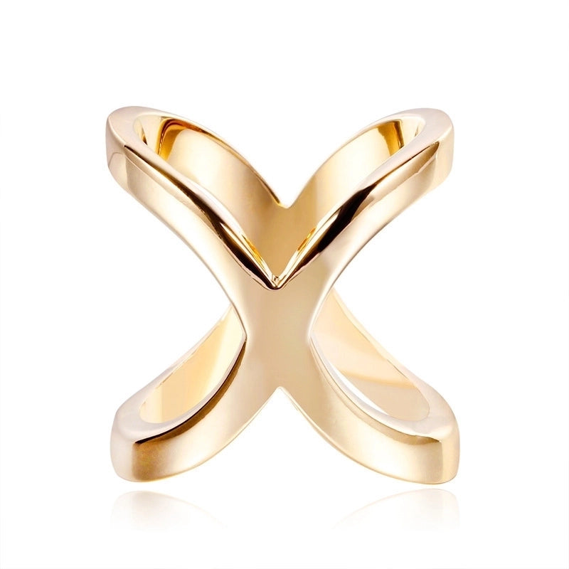 Women’s Minimalist Geometric Alloy Enamel Pearl Hollow Out Scarf Ring