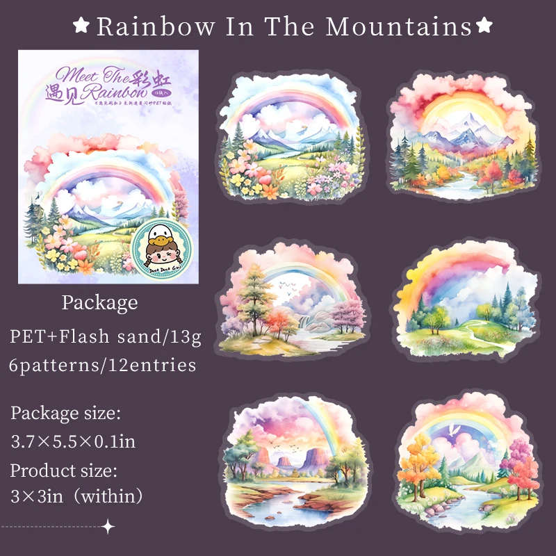 Journalsay Meet The Rainbow Series Kawaii Flower Landscaping PET Sticker 