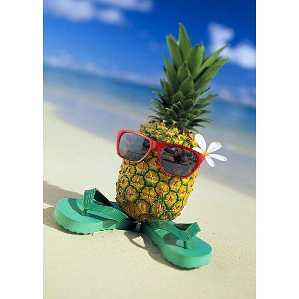 Full Round Diamond Painting Pineapple with Sunglasses (40*30cm)