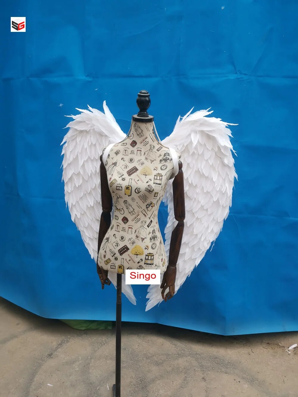 VCshoes Creative Shoot Accessories Adult Big Props White Natural Feather Angel Wings Studio Novel Decorations 100*80CM
