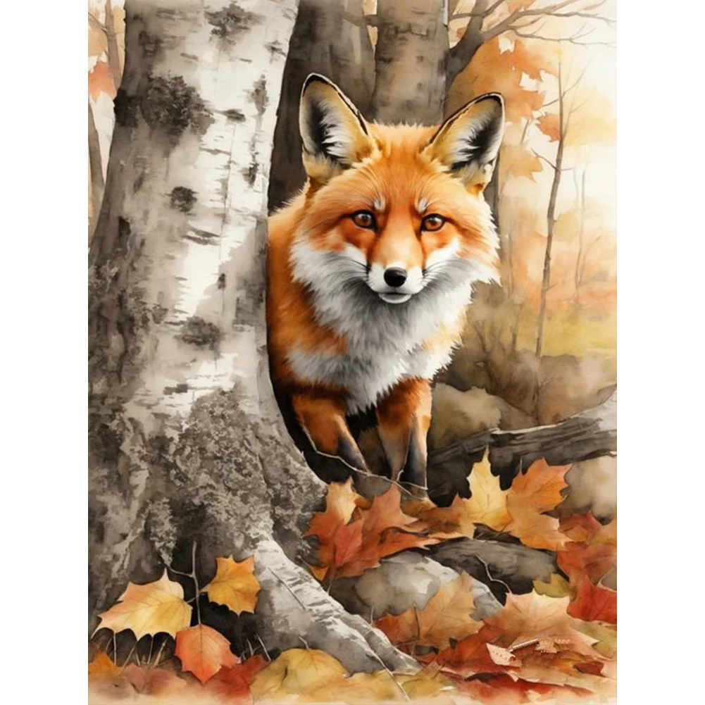 Full Round Diamond Painting - Woodland Fox(Canvas|30*40cm)