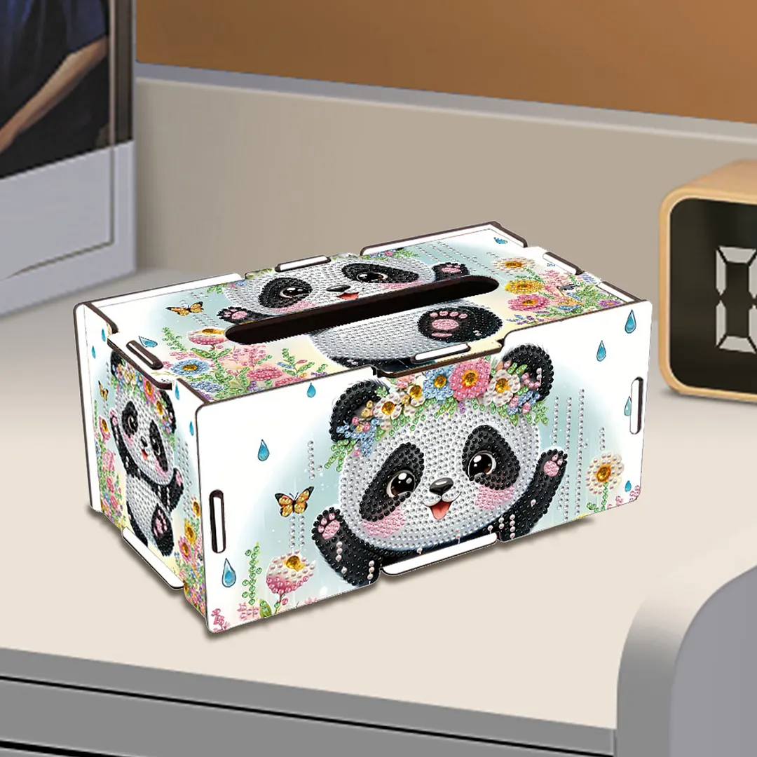 Panda DIY Diamond Art Paper Towel Holder for Home and Office Decoration