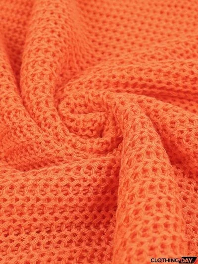 Openwork Off-Shoulder Long Sleeve Sweater