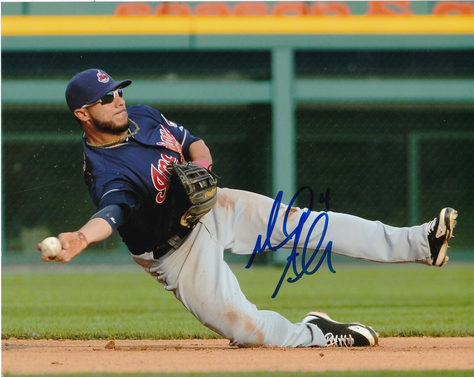 MIKE AVILES CLEVELAND INDIANS ACTION SIGNED 8x10