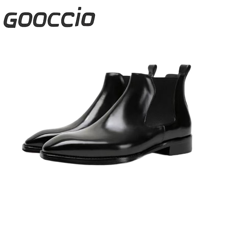 NJ190 Cordovan Chelsea Boots For Men  GOOCCIO  