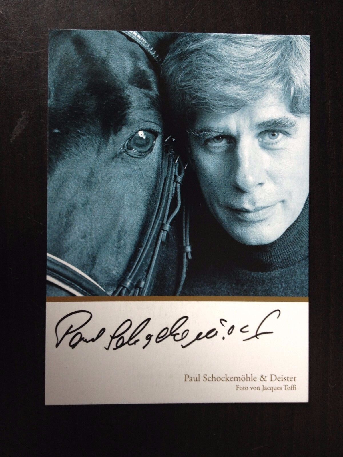 PAUL SCHOCKEMOHLE - LEGENDARY GERMAN SHOW JUMPER - SIGNED PROMO Photo Poster painting