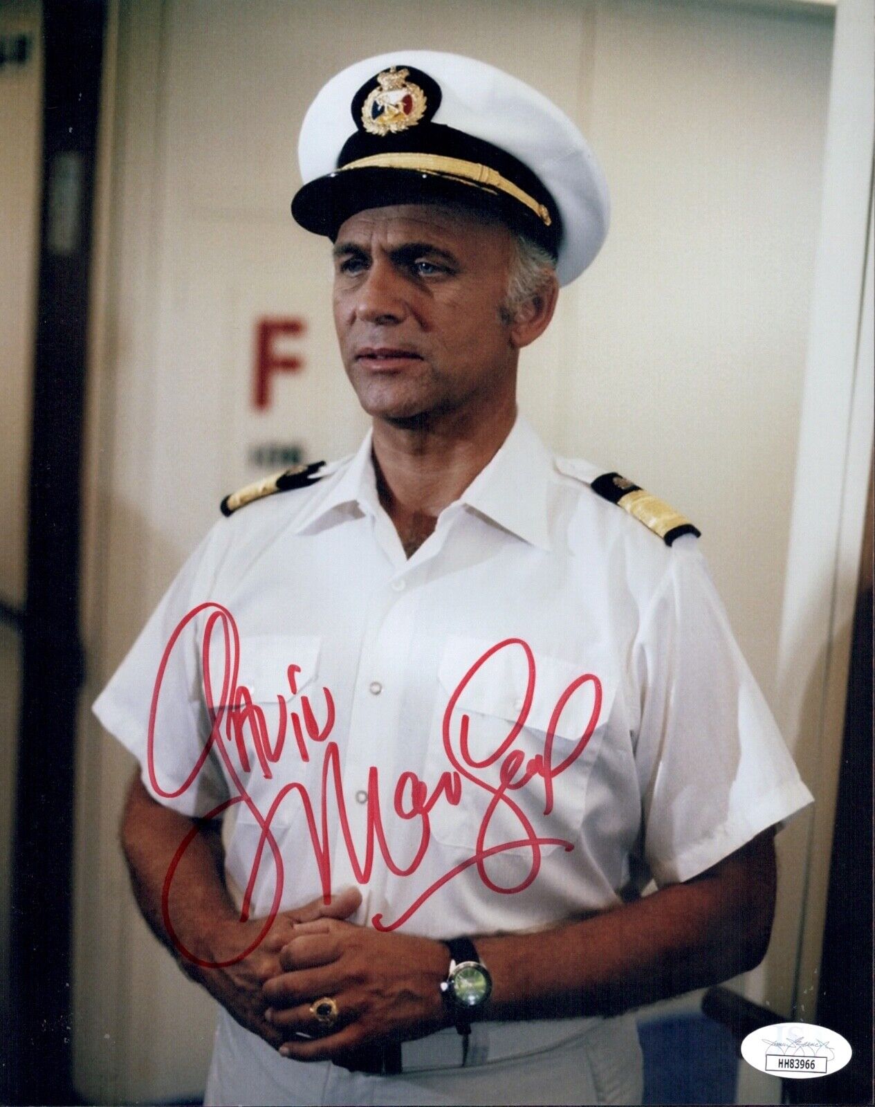 GAVIN MACLEOD Signed THE LOVE BOAT 8x10 Photo Poster painting Autograph McHale's Navy JSA COA