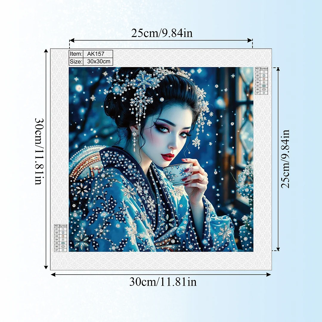 Diamond Painting - Partial Special Shaped Drill - Snow Geisha(Canvas|30x30cm)