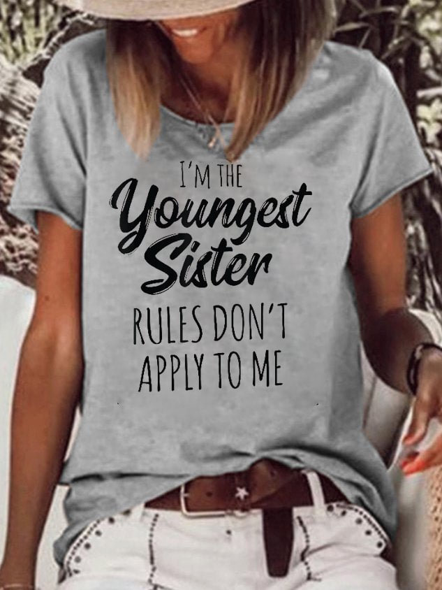 I'm The Youngest Sister Printed Women's T-shirt