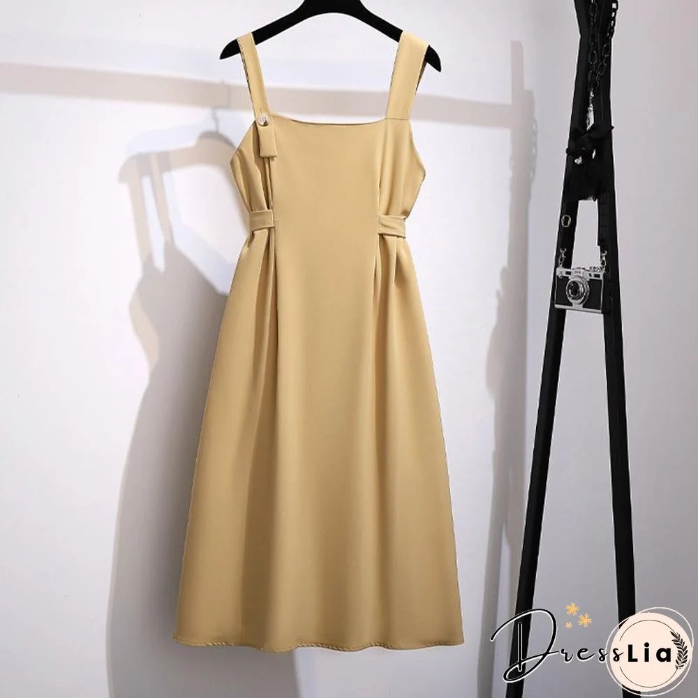 Round Collar Tee+Cami Dress P14411