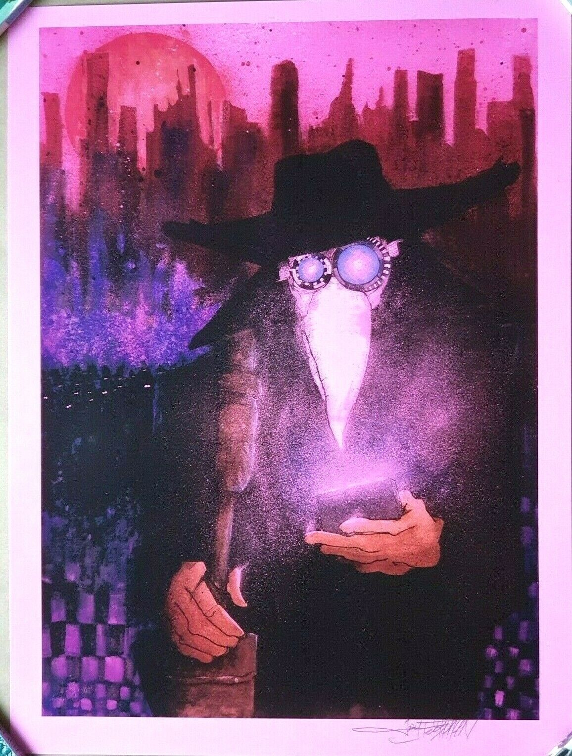 JOEY FELDMAN Modern Day Plague Doctor MAGENTA EDITION /25 Screen Print Poster