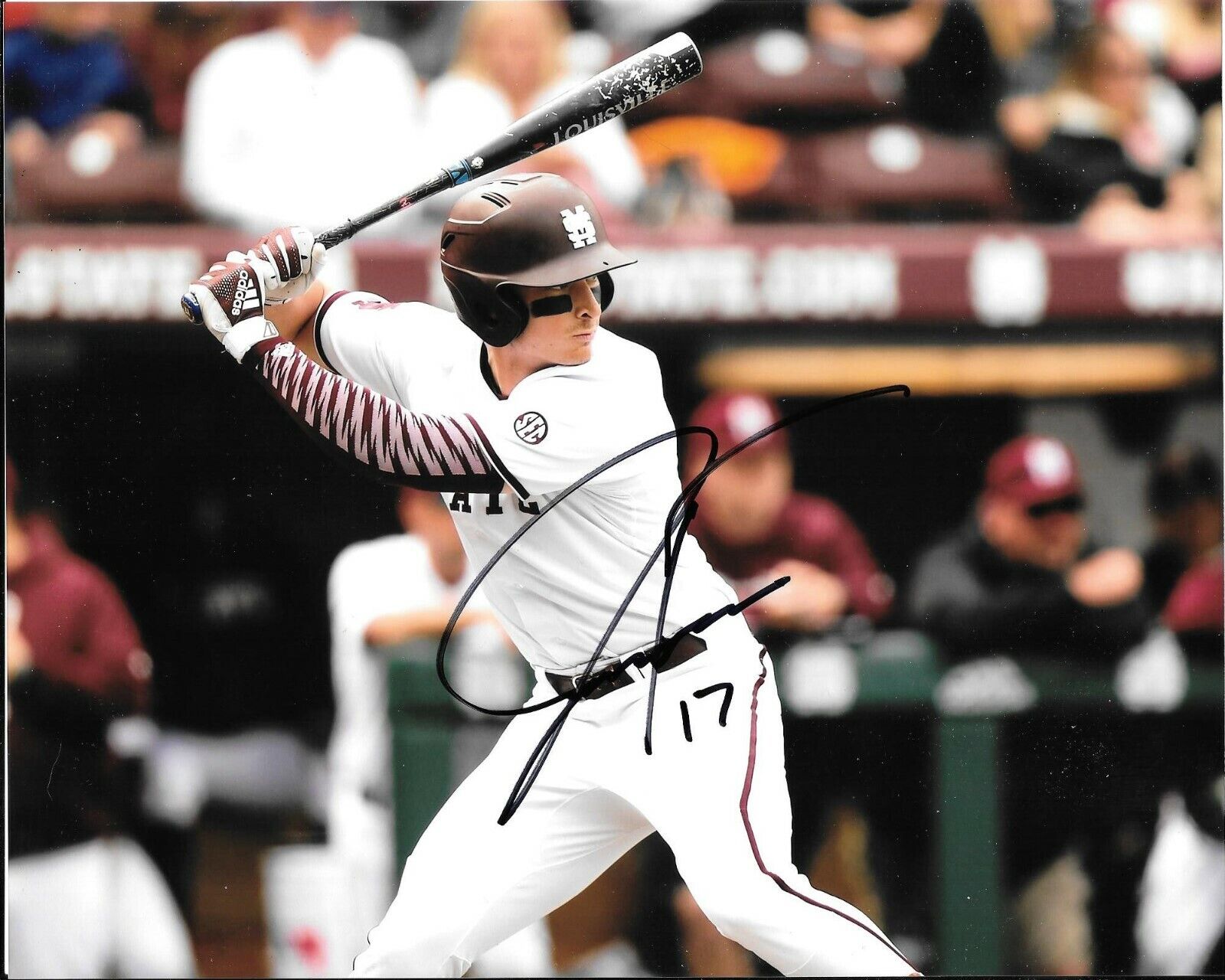 TEXAS RANGERS JUSTIN FOSCUE SIGNED MISSISSIPPI STATE BULLDOGS 8X10 Photo Poster painting W/COA