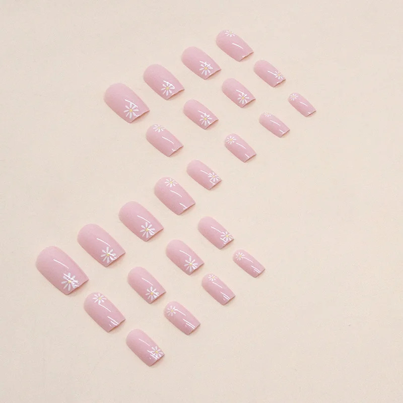 Churchf Churchf Sunflower Long Fashion European Square Nail Pink Tender Girl Wind Wearable Nail Patch