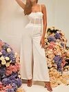 Lace-Up Backless Wide Leg Jumpsuits