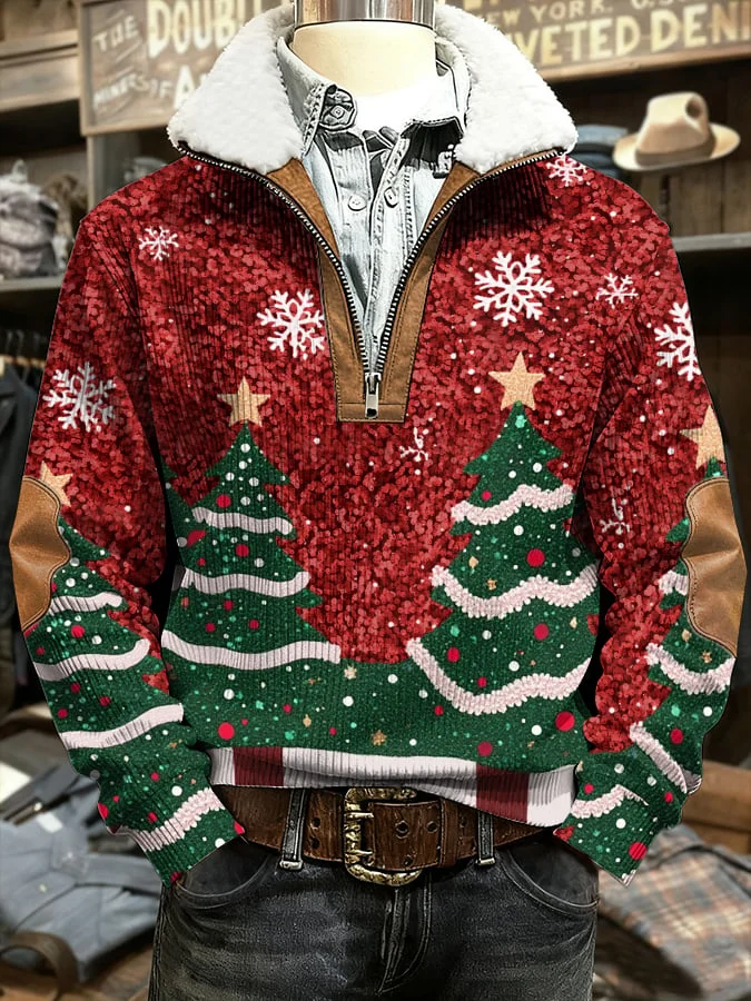 Men's Retro Christmas Print Casual Sweatshirt 