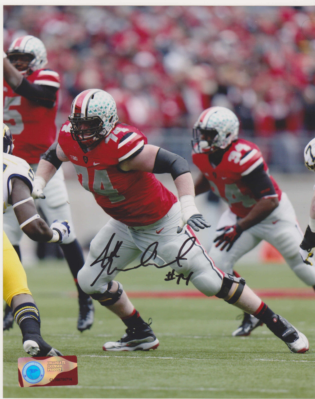 Jack Mewhort signed 8x10 Ohio State Buckeyes color Photo Poster painting