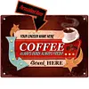 Nom personnalis&eacute;&nbsp;: caf&eacute; servi ici - Panneaux en &eacute;tain m&eacute;tallique