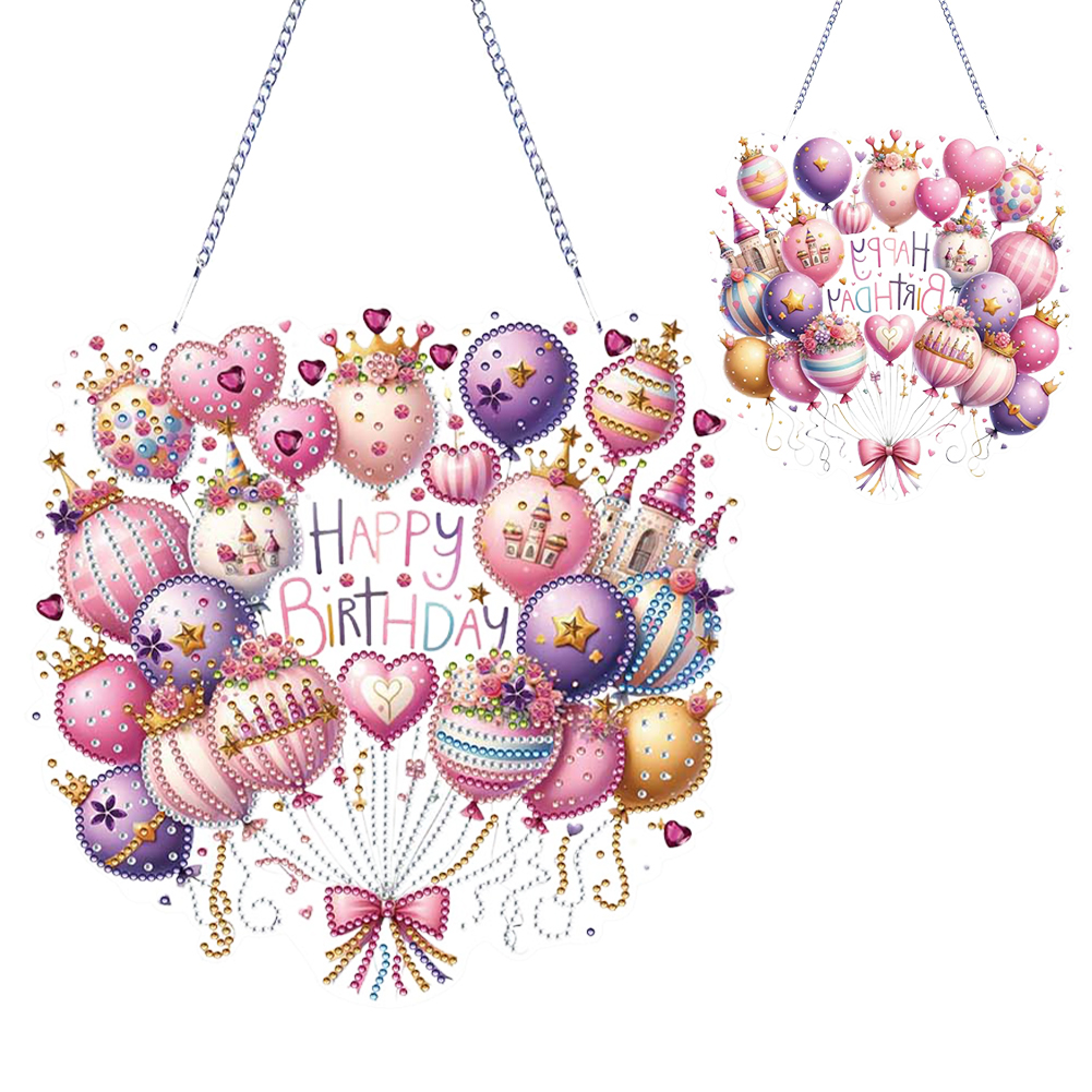 Acrylic Special Shaped Birthday 5D DIY Diamond Painting Art Hanging Decorations