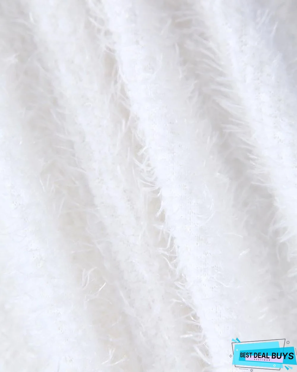 Fluffy Solid Long Sleeve Bodycon Dress