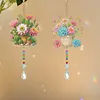 2pcs Cacti and Succulents DIY Acrylic Diamond Painting Wind Chime for Adult 5D Diamond Painting Suncatcher with Crystal Pendant Double Sided Hanging Diamonds Art Paint Ornament Gift for Home