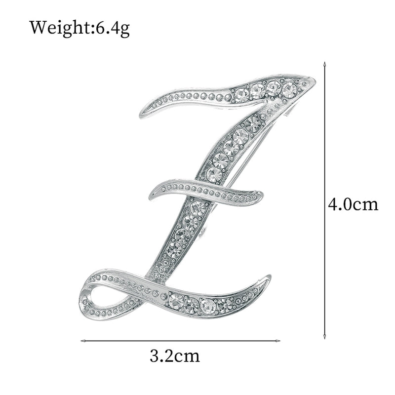 Minimalist Pin Letter Zinc Alloy Plating Inlay Rhinestones Unisex Brooches