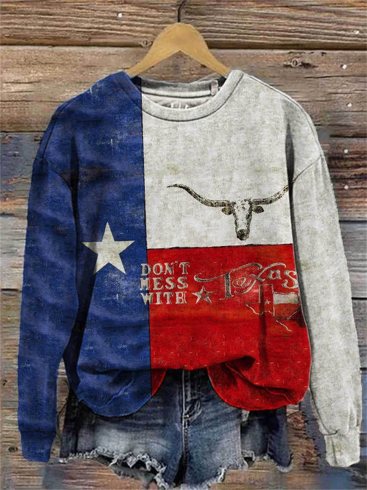 Don't Mess with Texas Colorblock Vintage Sweatshirt