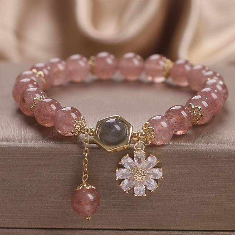Daisy Strawberry Crystal Bracelet
